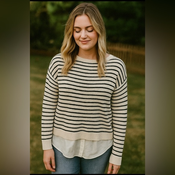 Ralph Lauren LRL Pullover Long Sleeve Striped Sweater - Picture 1 of 6